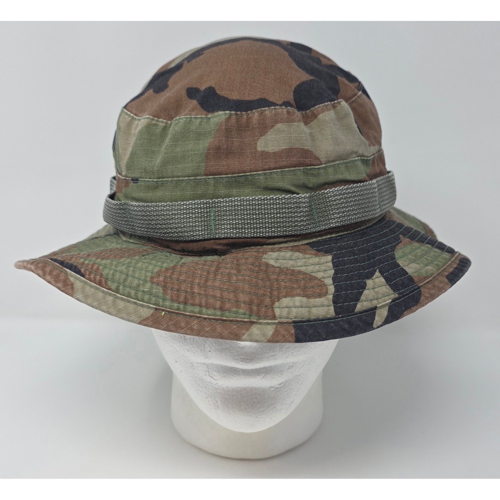 Propper Boonie Hat Mens 7 1/2 Camo Woodland Ripstop Military Sun Cap MIL-H-44105